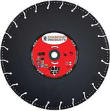 Diamond Products 21571 Circular Saw Blade, 14 in Dia, 1 in Arbor, 24-Teeth, Diamond Cutting Edge