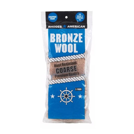 Rhodes American 3 Grade Coarse Bronze Wool Pads 3 pk