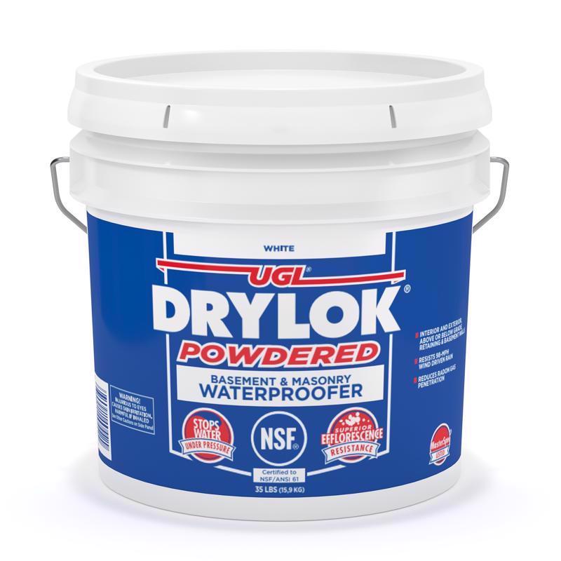 Drylok 00542 Powder Waterproofer, White, Powder, 35 lb, Pail