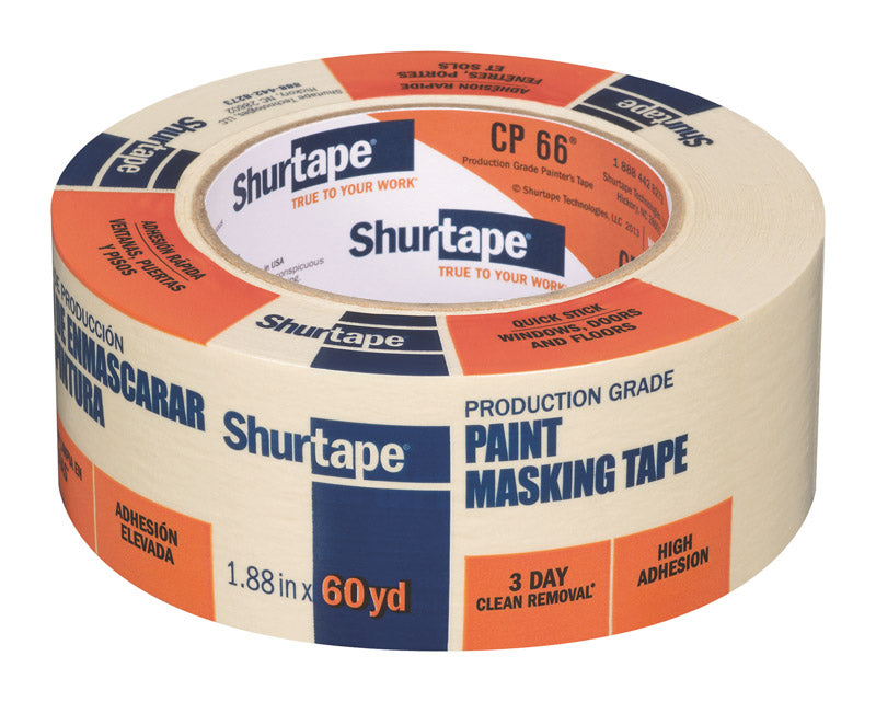Shurtape CP 66 1.88 in. W X 60 yd L Beige High Strength Painter's Tape 1 pk, Pack of 24