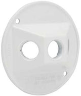 Bell Outdoor 5197-6 Electrical Box Cover, 4-1/8 in Dia, 1.094 in L, Round, Aluminum, White, Powder-Coated