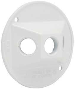 Bell Outdoor 5197-6 Electrical Box Cover, 4-1/8 in Dia, 1.094 in L, Round, Aluminum, White, Powder-Coated