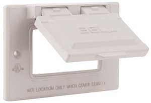 Hubbell 5101-6 Cover, Flip, Snap, 2-13/16 in L, 4-9/16 in W, 1-Gang, Metal, White, Powder-Coated, 6/CT