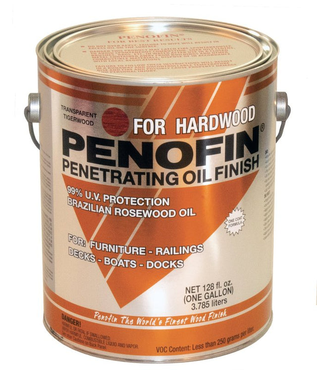 Penofin Hardwood Series F1XHTGA Penetrating Stain, Tigerwood, Liquid, 1 gal, Pack of 4
