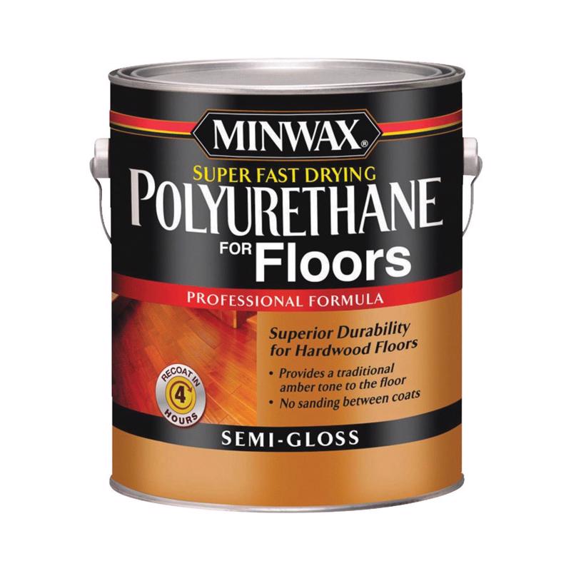 Minwax 130210000 Polyurethane, Semi-Gloss, Liquid, Clear, 1 gal, Can