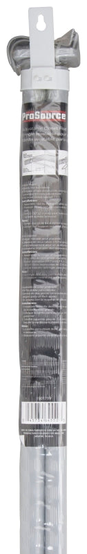 ProSource 21090ZCX-PS Adjustable Closet Rod, 96 to 150 in L, Steel, Silver