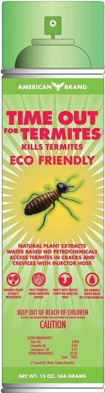 Time Out For Termites Eco Friendly 52100 Termite Killer, Liquid, 13 oz Can