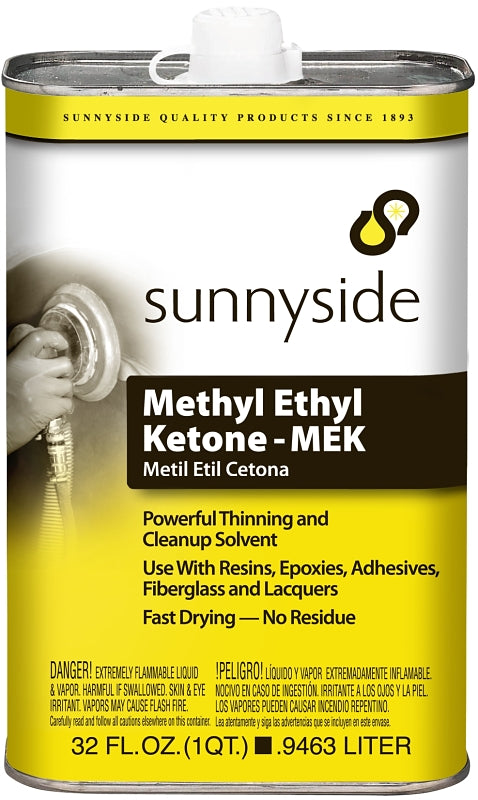 Sunnyside 84732 Methyl Ethyl Ketone Thinner, Liquid, Pungent, Transparent, 1 qt, Pack of 6