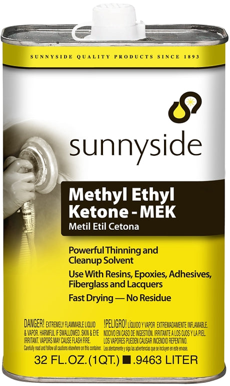 Sunnyside 84732 Methyl Ethyl Ketone Thinner, Liquid, Pungent, Transparent, 1 qt, Pack of 6