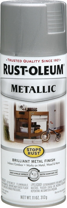 Rust-Oleum 7277830 Rust Preventative Spray Paint, Metallic, Matte Nickel, 11 oz Can