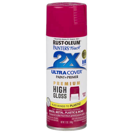 Rust-Oleum Painter's Touch High-Gloss Desert Rose Paint+Primer Spray Paint 12 oz, Pack of 6