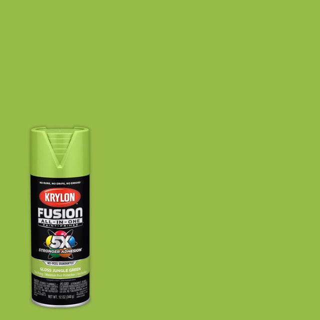 Krylon Fusion All-In-One Gloss Jungle Green Paint+Primer Spray Paint 12 oz, Pack of 6