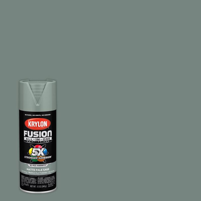 Krylon Fusion All-In-One Matte Pale Sage Paint+Primer Spray Paint 12 oz, Pack of 6