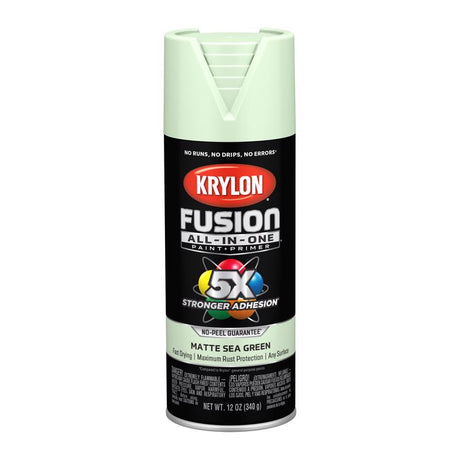 Krylon Fusion All-In-One Matte Sea Green Paint+Primer Spray Paint 12 oz, Pack of 6