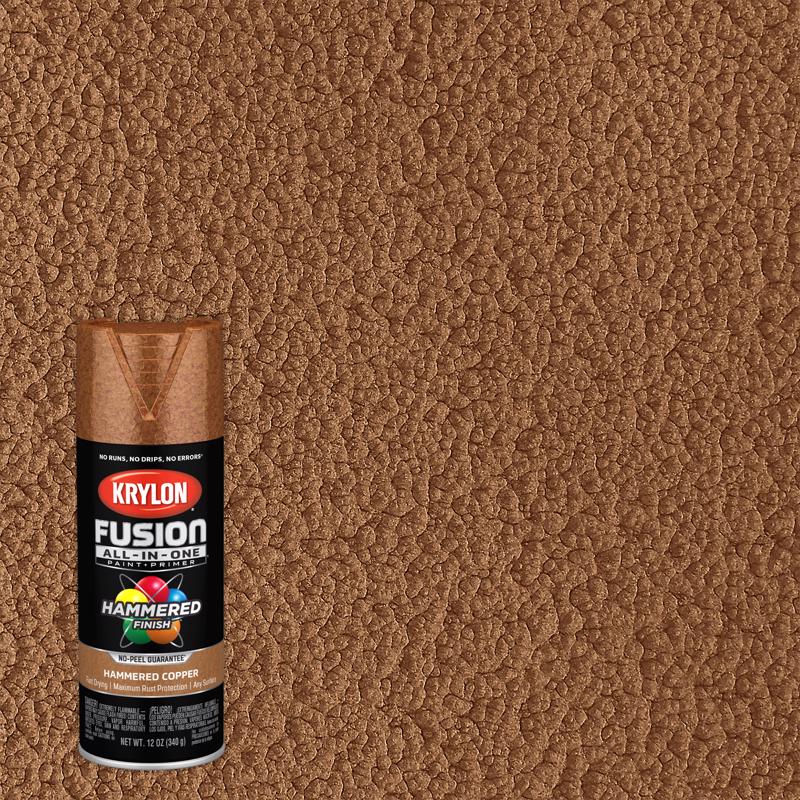 Krylon Fusion All-In-One Hammered Copper Paint+Primer Spray Paint 12 oz, Pack of 6