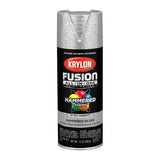 Krylon Fusion All-In-One Hammered Silver Paint+Primer Spray Paint 12 oz, Pack of 6