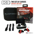 Plugfones Sovereign Duo 22 dB Nylon/Silicone/Soft Foam True Wireless Earplugs Black/Red 2 pair