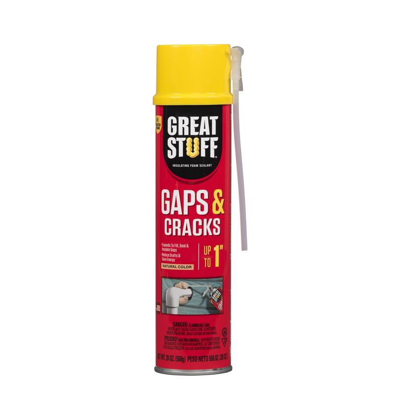 Great Stuff Gaps & Cracks Ivory Polyurethane Insulating Foam Sealant 20 oz, Pack of 12