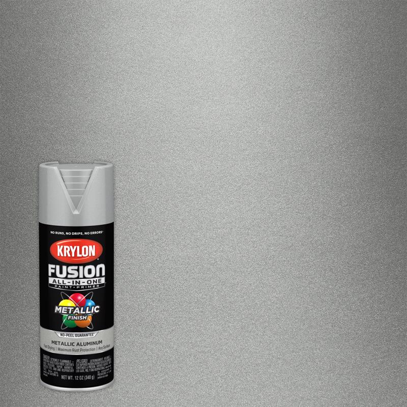 Krylon Fusion All-In-One Metallic Aluminum Paint+Primer Spray Paint 12 oz, Pack of 6