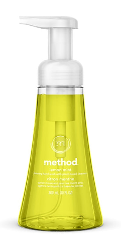 method 1162 Hand Wash, Foam, Lemon Yellow, Lemon Mint, 10 oz Bottle