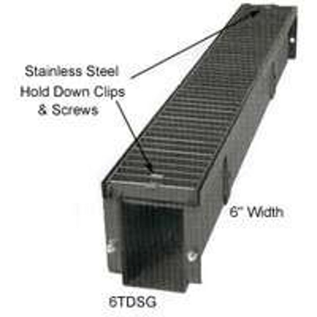 Marshall Stamping 6TDSG4 Drain Grate, 4 ft L, 6 in W, Steel, Red