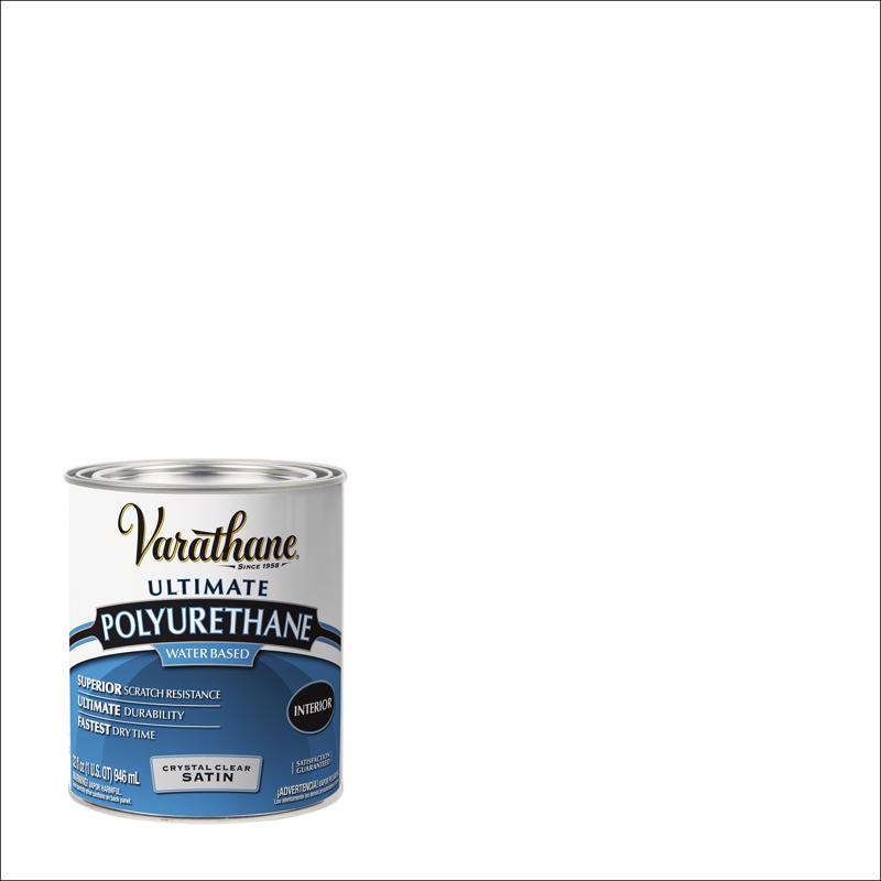 Varathane Ultimate Satin Crystal Clear Water-Based Polyurethane 1 qt, Pack of 2