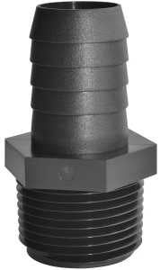 Green Leaf A1414P Pipe to Hose Adapter, Straight, Polypropylene, Black, Pack of 5