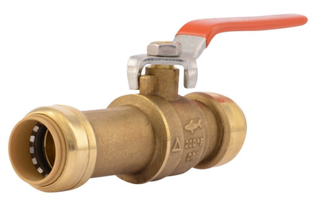 SharkBite 24736LF Slip Ball Valve, 3/4 in Connection, PTC x PTC, 200 psi Pressure, DZR Brass Body