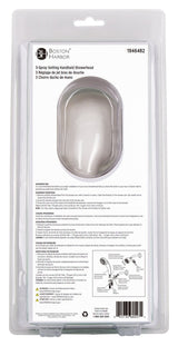 Boston Harbor HS00813WH Shower Head, 1.75 (6.6) 80 gpm (L/MIN) psi, 1/2-14 NPT Connection, Threaded, 3-Spray Function