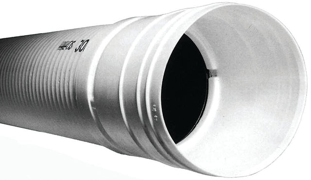 ADS 3550010 Triple-Wall Pipe, 3 in, 10 ft L, Bell x Spigot, White