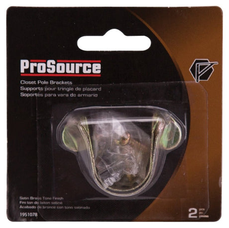 ProSource 33059CZB-PS Closet Pole Bracket, Steel, Satin Brass Tone