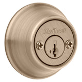 Kwikset 665 Series 665 5 SMT Deadbolt, 3 Grade, Keyed Key, Zinc, Antique Brass, 2-3/8 to 2-3/4 in Backset