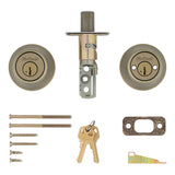 Kwikset 665 Series 665 5 SMT Deadbolt, 3 Grade, Keyed Key, Zinc, Antique Brass, 2-3/8 to 2-3/4 in Backset