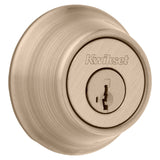 Kwikset 665 Series 665 5 SMT Deadbolt, 3 Grade, Keyed Key, Zinc, Antique Brass, 2-3/8 to 2-3/4 in Backset