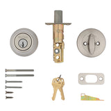 Kwikset 660 Series 660 15 SMT Deadbolt, 3 Grade, Keyed Key, Zinc, Satin Nickel, 2-3/8 to 2-3/4 in Backset, KW1 Keyway