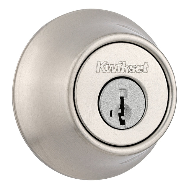 Kwikset 660 Series 660 15 SMT Deadbolt, 3 Grade, Keyed Key, Zinc, Satin Nickel, 2-3/8 to 2-3/4 in Backset, KW1 Keyway