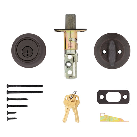 Kwikset 660 11P SMT F Deadbolt, 3 Grade, Keyed Key, Zinc, Venetian Bronze, 2-3/8 to 2-3/4 in Backset, KW1 Keyway