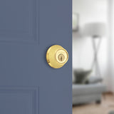 Kwikset 660 Series 6603SMTCPRCALK6 Deadbolt, 3 Grade, 1-Sided Key, Polished Brass, 2-3/8 to 2-3/4 in Backset, KW1 Keyway