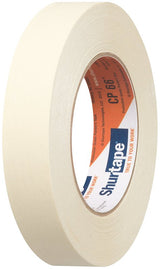 Shurtape CP 66 199898 Masking Tape, 55 m L, 24 mm W, 5.2 mil Thick, Crepe Paper Backing, Natural