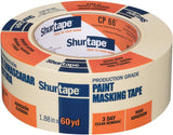 Shurtape CP 66 212293 Masking Tape, 60 yd L, 1.88 in W, 5.2 mil Thick, Crepe Paper Backing, Natural