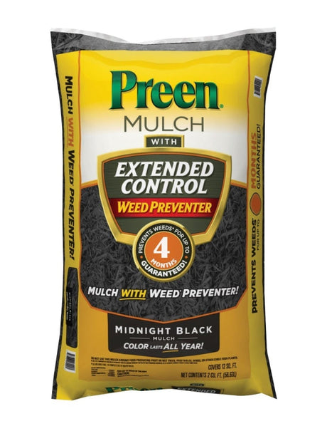 Preen 2464166 Mulch with Extended Control Weed Preventer with Extended Control Weed Preventer, Granular, Slight Bag