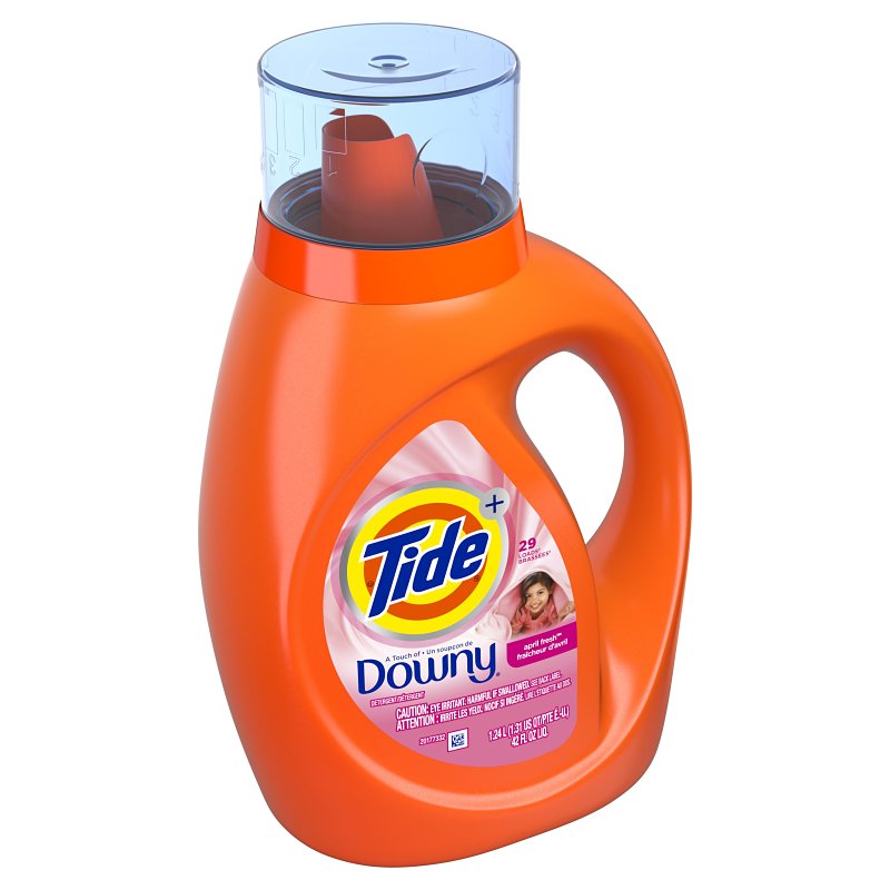 Tide Plus A Touch of Downy Series 80763421 Regular Laundry Detergent, 42 fl-oz Bottle, Liquid, April Fresh