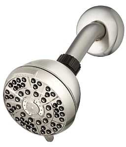 Waterpik PowerPulse Series XAS-619E Fixed Mount Shower Head, Round, 1.8 gpm, 1/2 in Connection, 3-1/2 in Dia