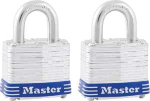Master Lock 3T Padlock, 1-9/16 in W Body, Keyed Alike Key, 9/32 in Dia Shackle, 3/4 in H Shackle, Steel Shackle, Silver
