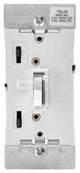 Leviton R02-TSL06-1KW Slide Dimmer, 120 V, 600 W, CFL, Halogen, Incandescent, LED Lamp, 3-Way, White
