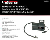 ProSource TPG-ACR250PSI3L Air Compressor, Tool Only, 12 V, 250 psi Pressure, 15 Lpm Air