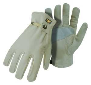 Cat CAT012110L Gloves, Men's, L, Keystone Thumb, Ball and Tape Cuff, Cowhide Leather, Tan