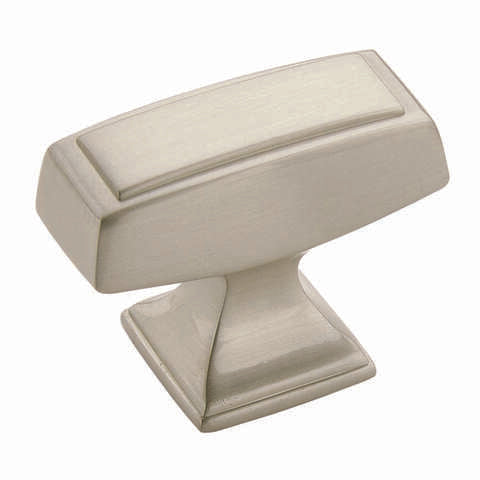 Amerock Mulholland Rectangle Cabinet Knob 1-3/16 in. Satin Nickel 1 pk