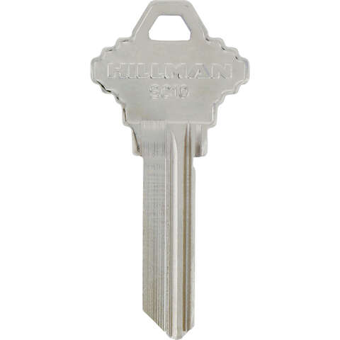 HILLMAN Traditional Silver House/Office Key Blank 125 SC10 Single For Schlage Locks, Pack of 4