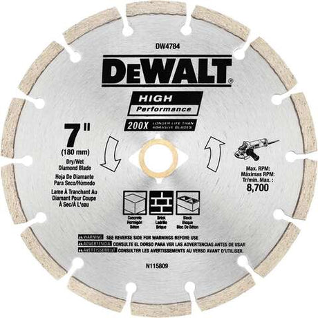 DeWalt HP 7 in. D X 5/8 and 7/8 in. Steel Segmented Rim Diamond Saw Blade 1 pk